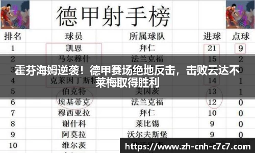 霍芬海姆逆袭！德甲赛场绝地反击，击败云达不莱梅取得胜利